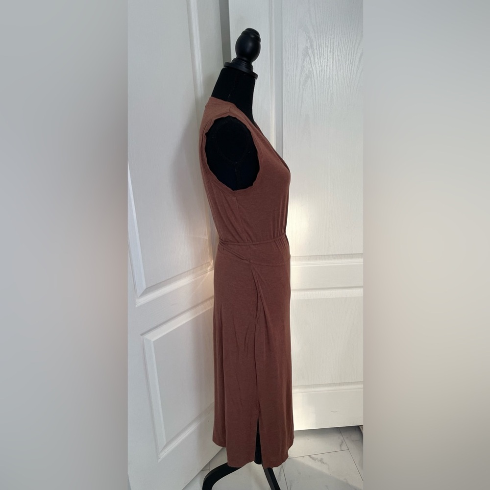 PRANA dress mock wrap Foundation terra stretchy cotton mix jersey M - Picture 4 of 12